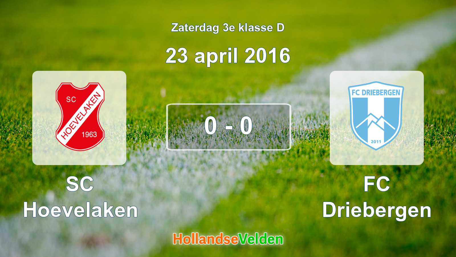 Gespeelde wedstrijd: SC Hoevelaken - FC Driebergen 0 - 0 (23 april 2016)