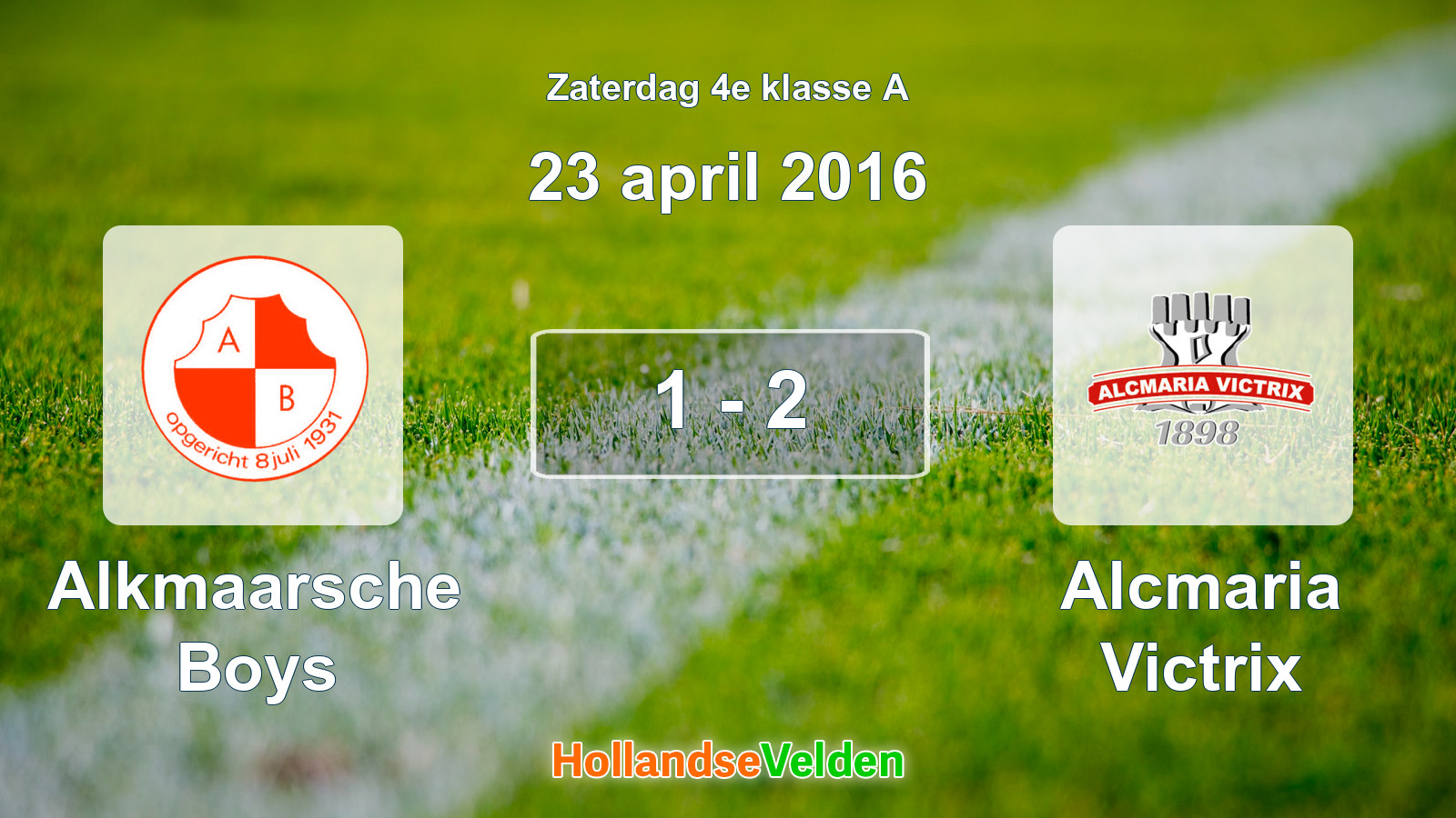 Gespeelde wedstrijd: Alkmaarsche Boys - Alcmaria Victrix 1 - 2 (23 april 2016)