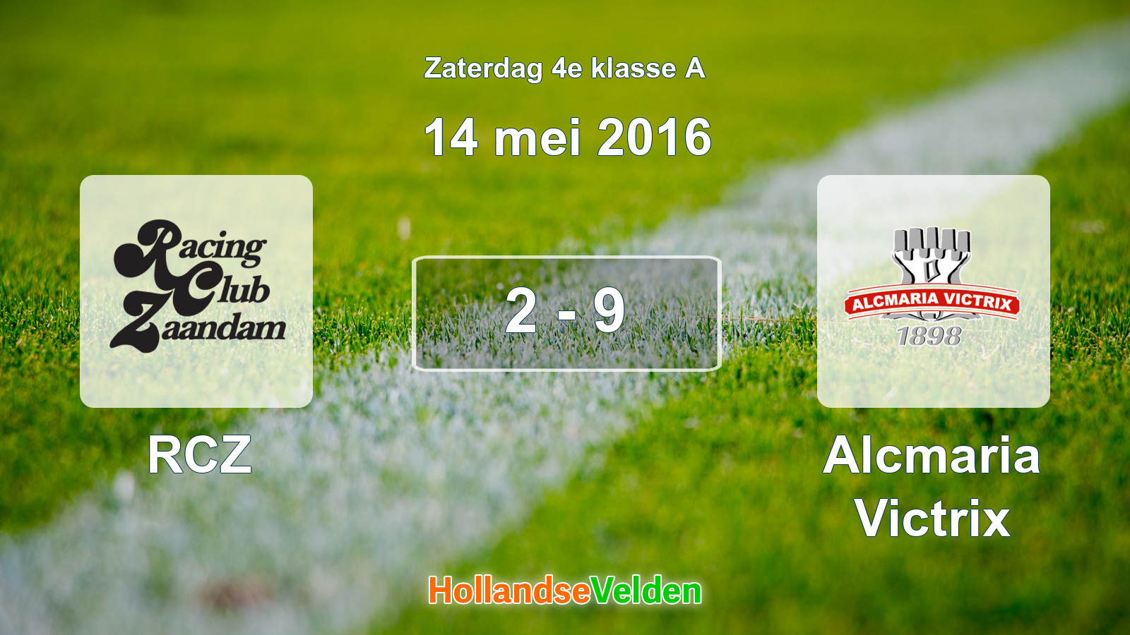 Gespeelde wedstrijd: RCZ - Alcmaria Victrix 2 - 9 (14 mei 2016)