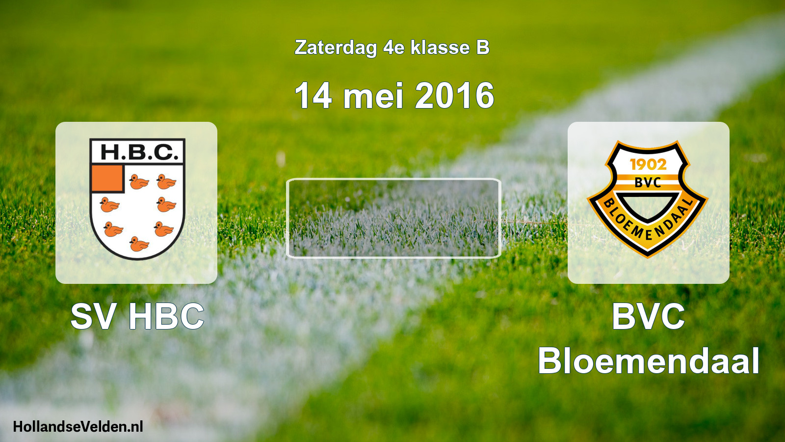 Geplande wedstrijd: SV HBC - BVC Bloemendaal (14 mei 2016)