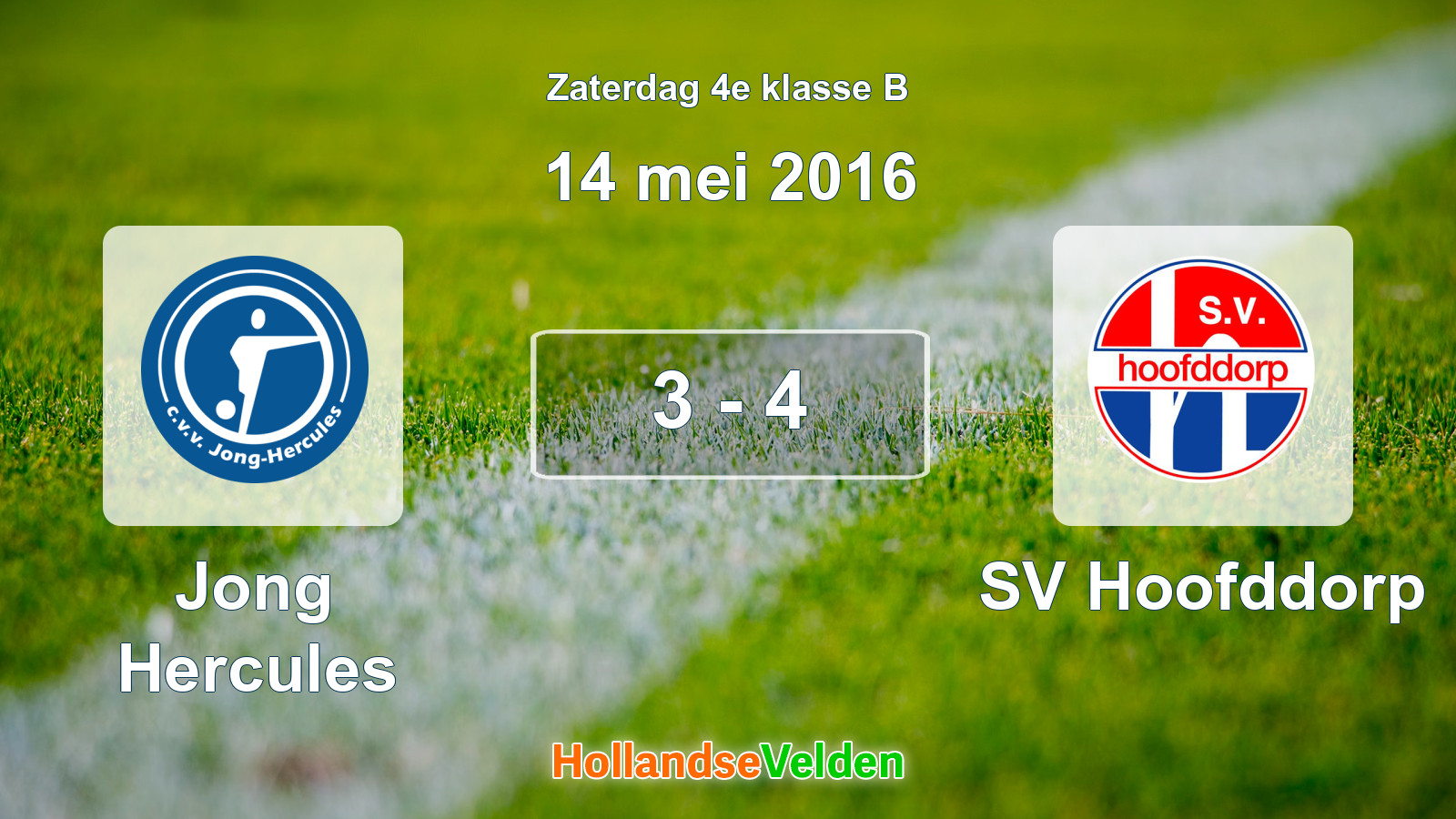 Gespeelde wedstrijd: Jong Hercules - SV Hoofddorp 3 - 4 (14 mei 2016)