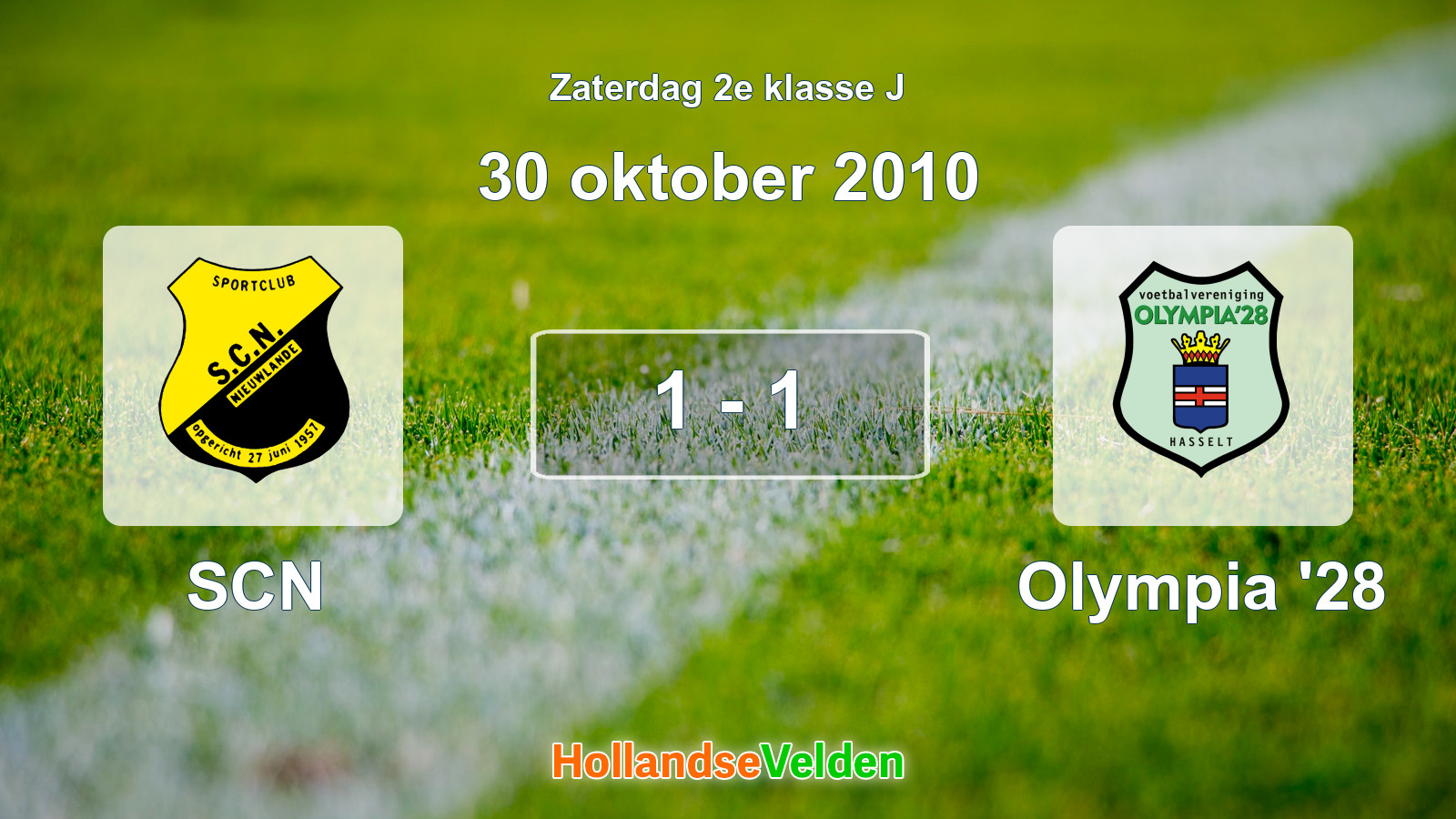 Gespeelde wedstrijd: SCN - Olympia '28 1 - 1 (30 oktober 2010)