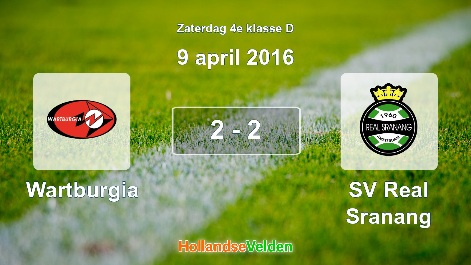 Gespeelde wedstrijd: Wartburgia - SV Real Sranang 2 - 2 (9 april 2016)