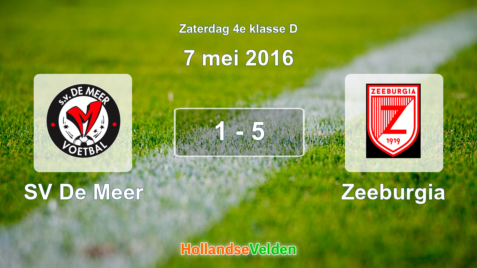 Gespeelde wedstrijd: SV De Meer - Zeeburgia 1 - 5 (7 mei 2016)