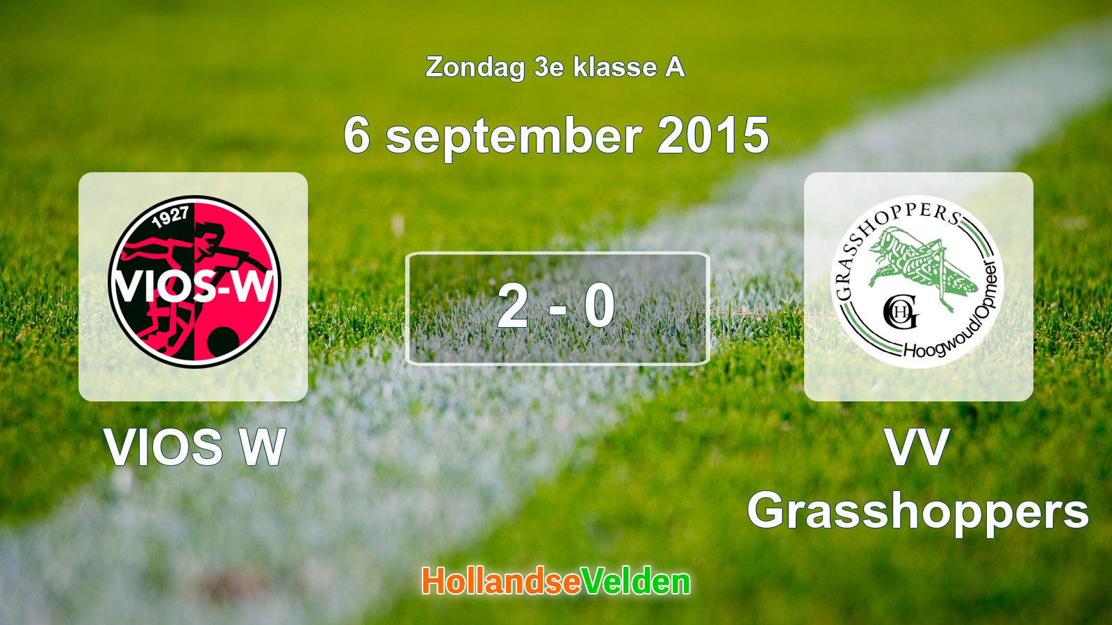 Gespeelde wedstrijd: VIOS W - VV Grasshoppers 2 - 0 (6 september 2015)