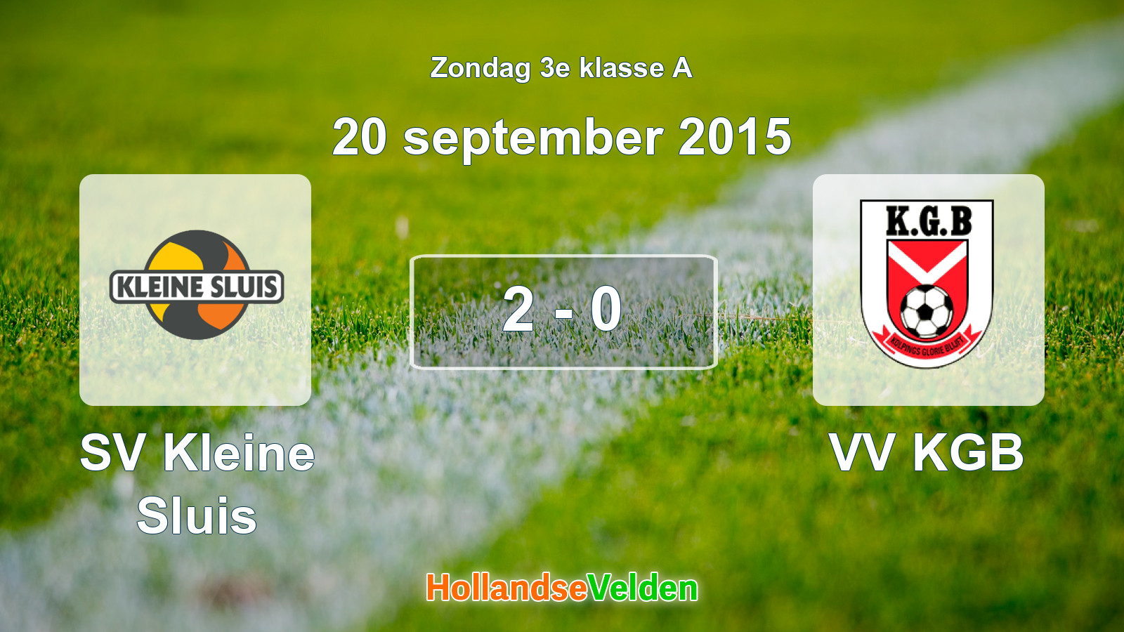 Gespeelde wedstrijd: SV Kleine Sluis - VV KGB 2 - 0 (20 september 2015)