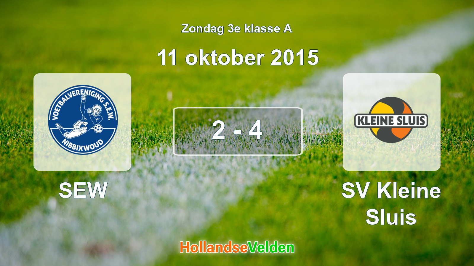 Gespeelde wedstrijd: SEW - SV Kleine Sluis 2 - 4 (11 oktober 2015)
