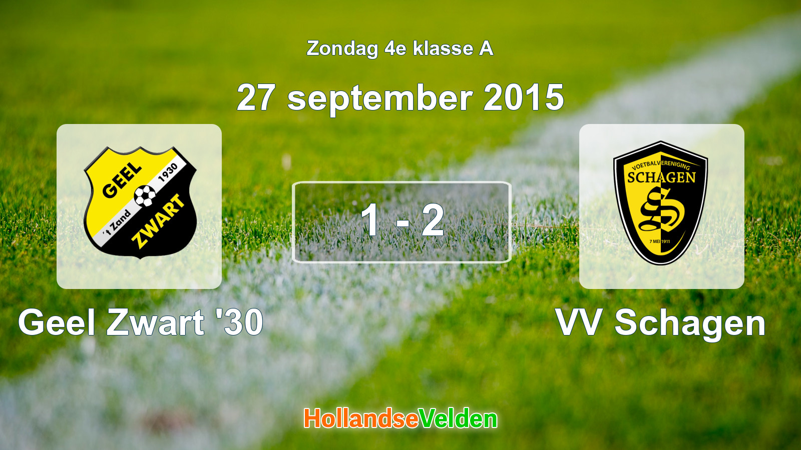 Gespeelde wedstrijd: Geel Zwart '30 - VV Schagen 1 - 2 (27 september 2015)