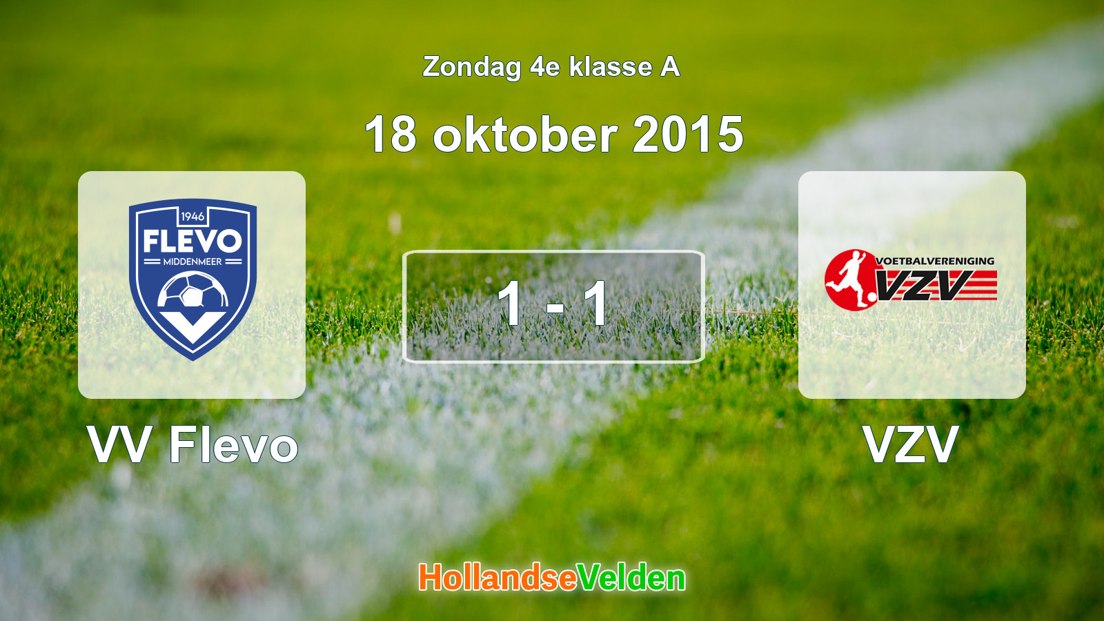 Gespeelde wedstrijd: VV Flevo - VZV 1 - 1 (18 oktober 2015)