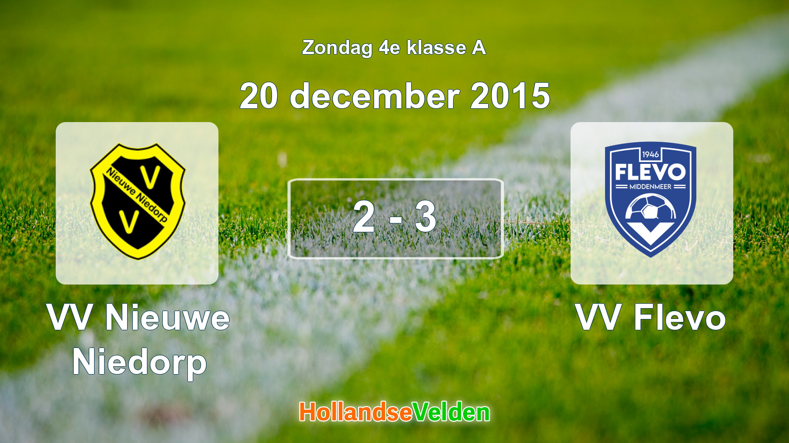 Gespeelde wedstrijd: VV Nieuwe Niedorp - VV Flevo 2 - 3 (20 december 2015)