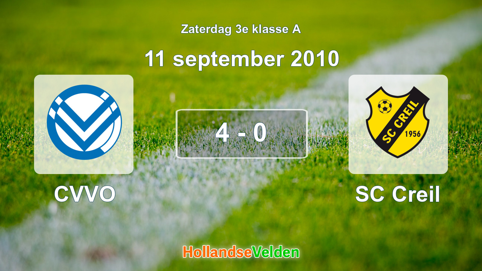 Gespeelde wedstrijd: CVVO - SC Creil 4 - 0 (11 september 2010)