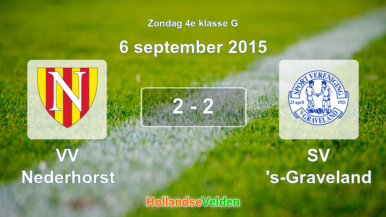 Gespeelde wedstrijd: VV Nederhorst - SV 's-Graveland 2 - 2 (6 september 2015)
