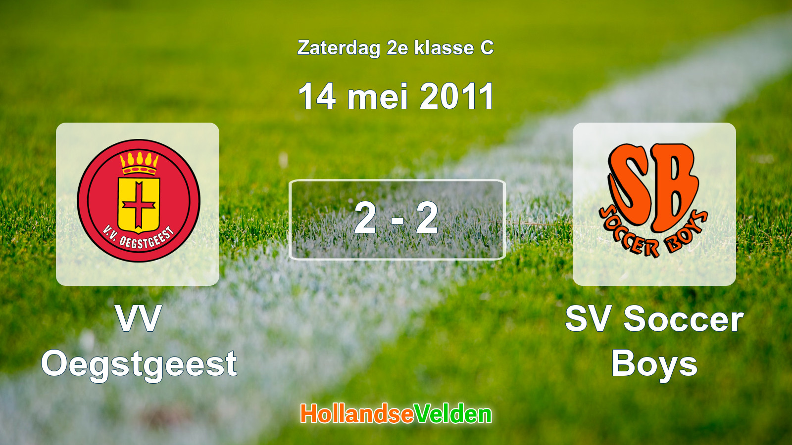 Gespeelde wedstrijd: VV Oegstgeest - SV Soccer Boys 2 - 2 (14 mei 2011)