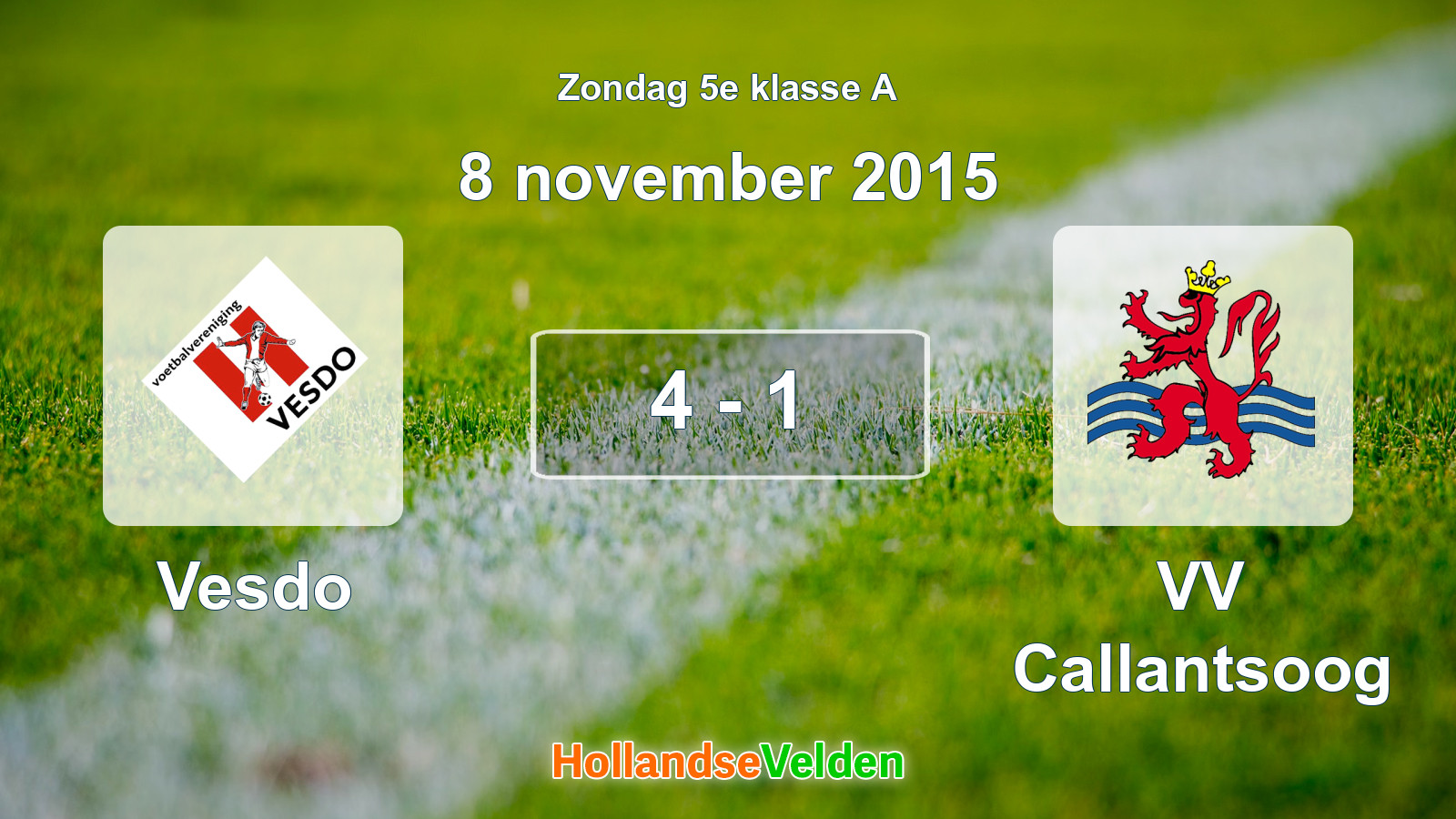 Gespeelde wedstrijd: Vesdo - VV Callantsoog 4 - 1 (8 november 2015)