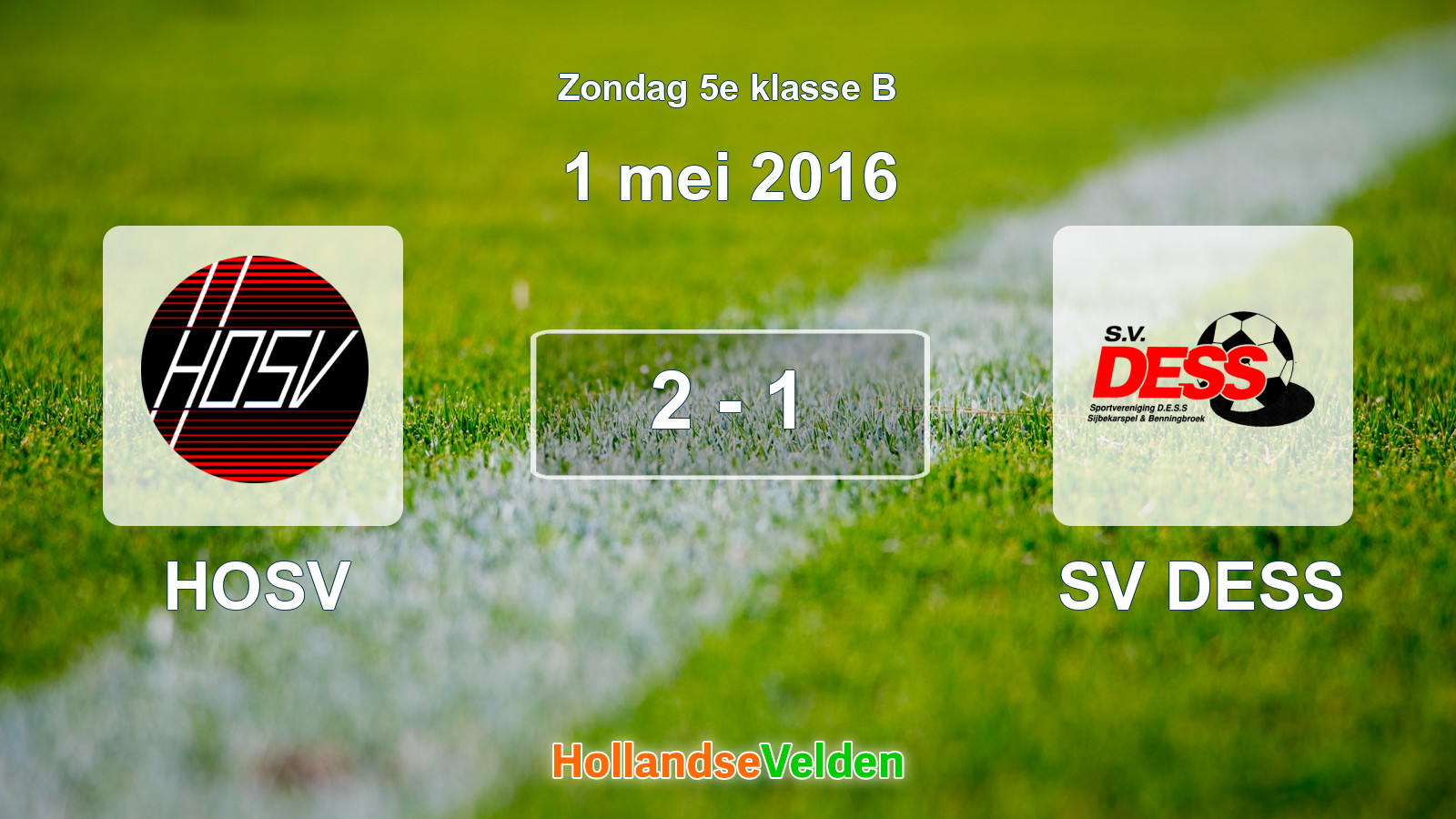 Gespeelde wedstrijd: HOSV - SV DESS 2 - 1 (1 mei 2016)