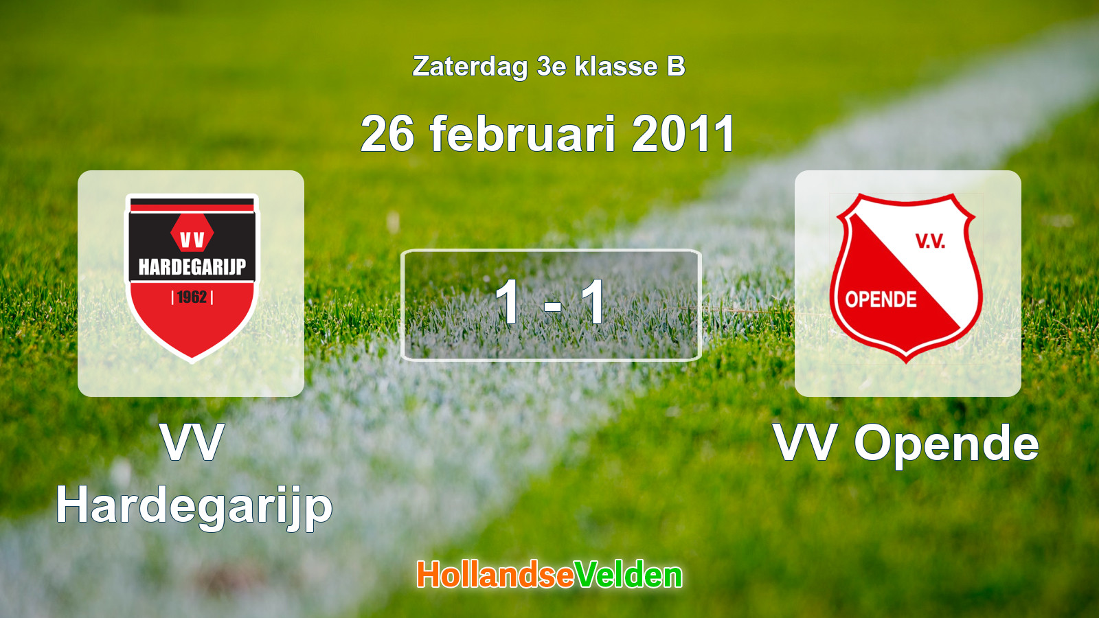 Gespeelde wedstrijd: VV Hardegarijp - VV Opende 1 - 1 (26 februari 2011)