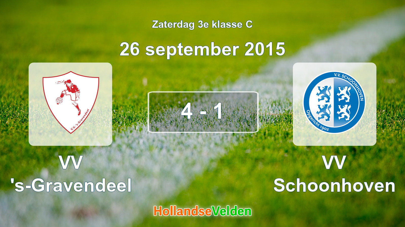 Gespeelde wedstrijd: VV 's-Gravendeel - VV Schoonhoven 4 - 1 (26 september 2015)