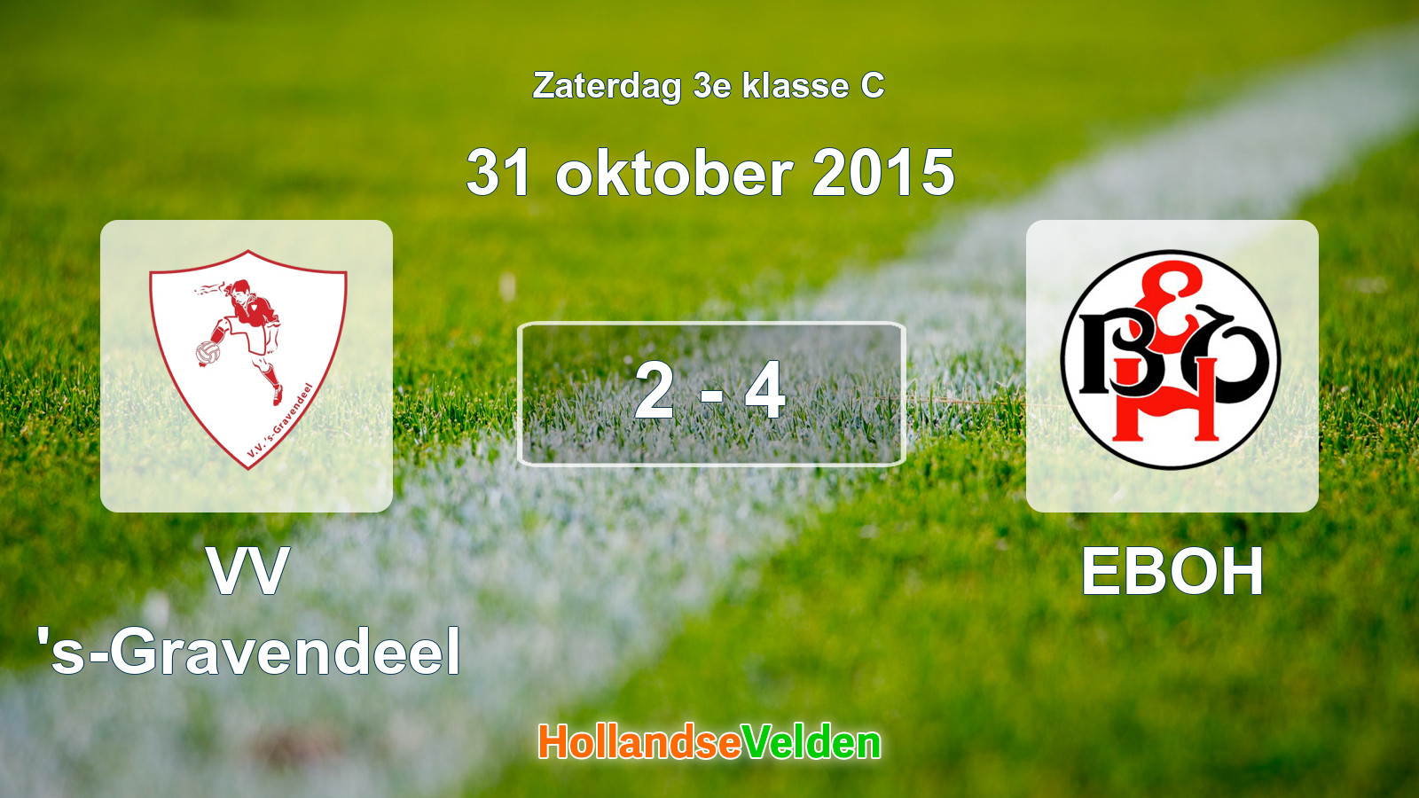 Gespeelde wedstrijd: VV 's-Gravendeel - EBOH 2 - 4 (31 oktober 2015)