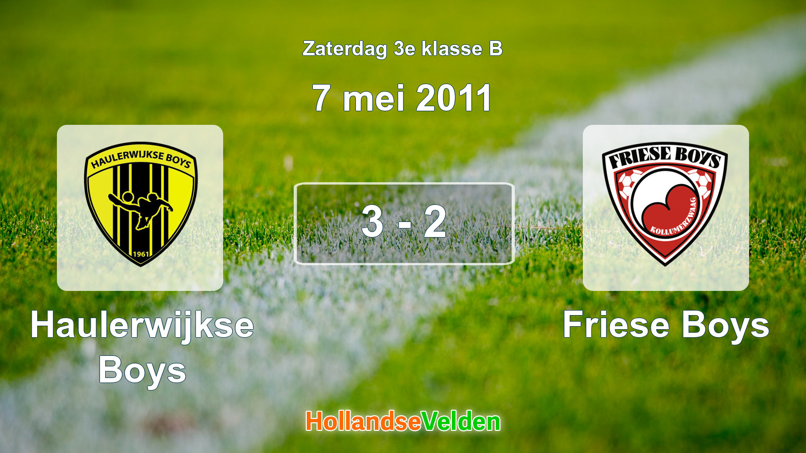 Gespeelde wedstrijd: Haulerwijkse Boys - Friese Boys 3 - 2 (7 mei 2011)