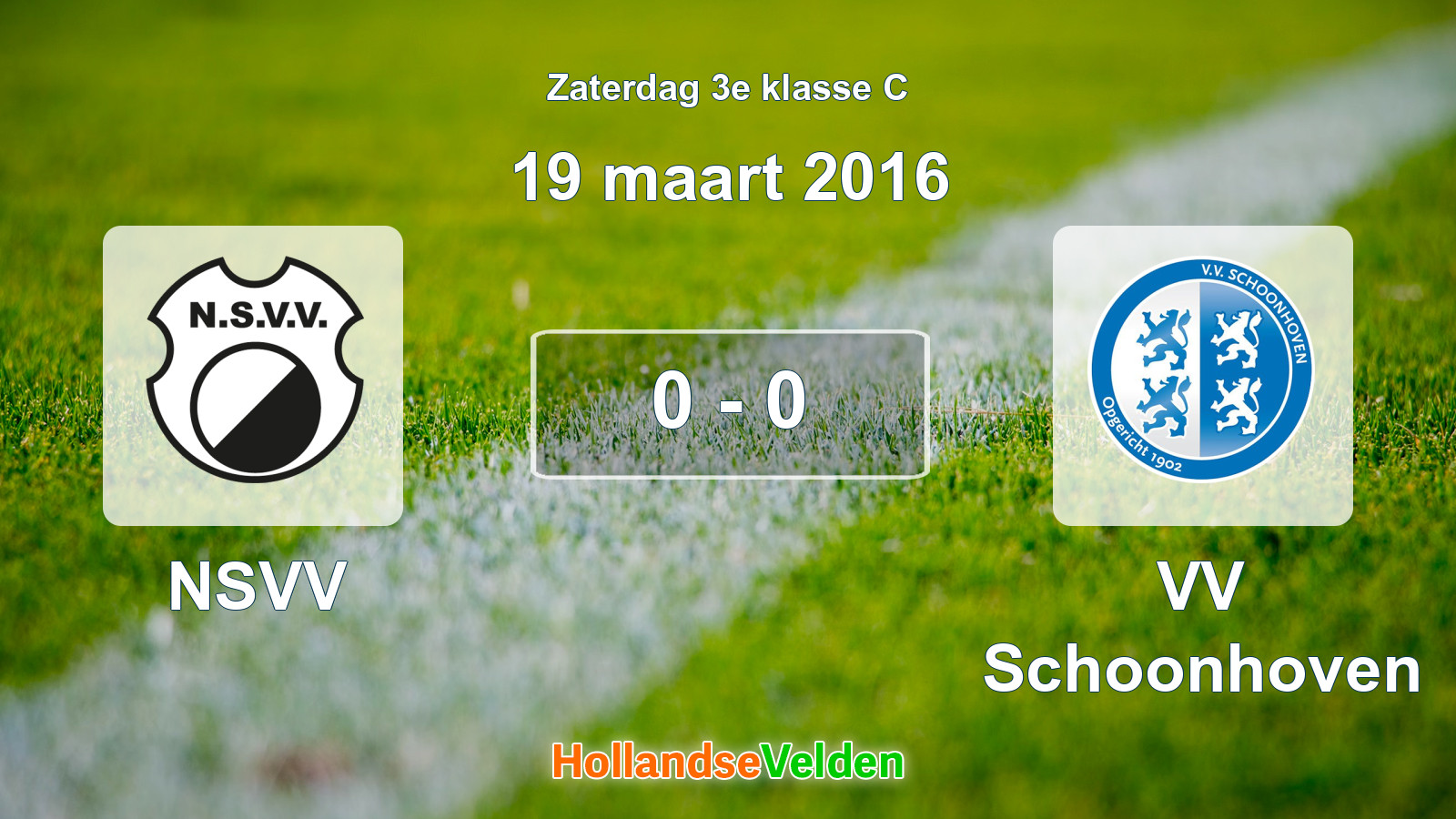Gespeelde wedstrijd: NSVV - VV Schoonhoven 0 - 0 (19 maart 2016)