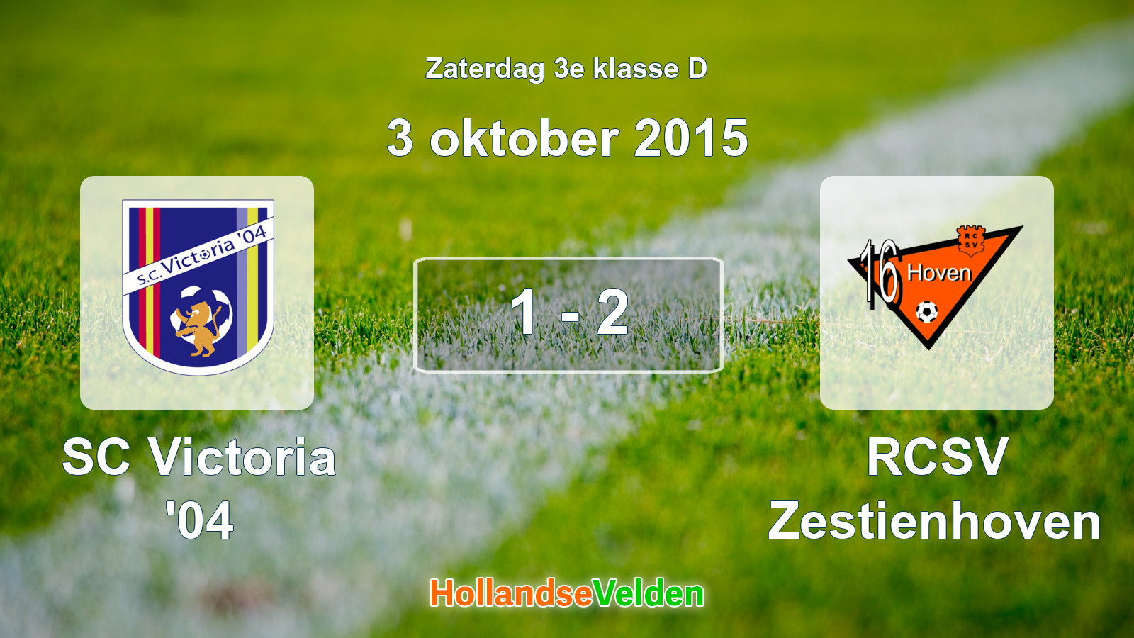 Gespeelde wedstrijd: SC Victoria '04 - RCSV Zestienhoven 1 - 2 (3 oktober 2015)