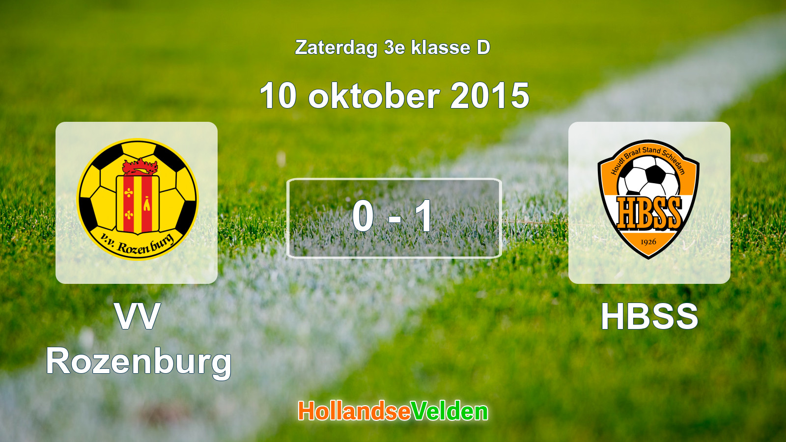 Gespeelde wedstrijd: VV Rozenburg - HBSS 0 - 1 (10 oktober 2015)
