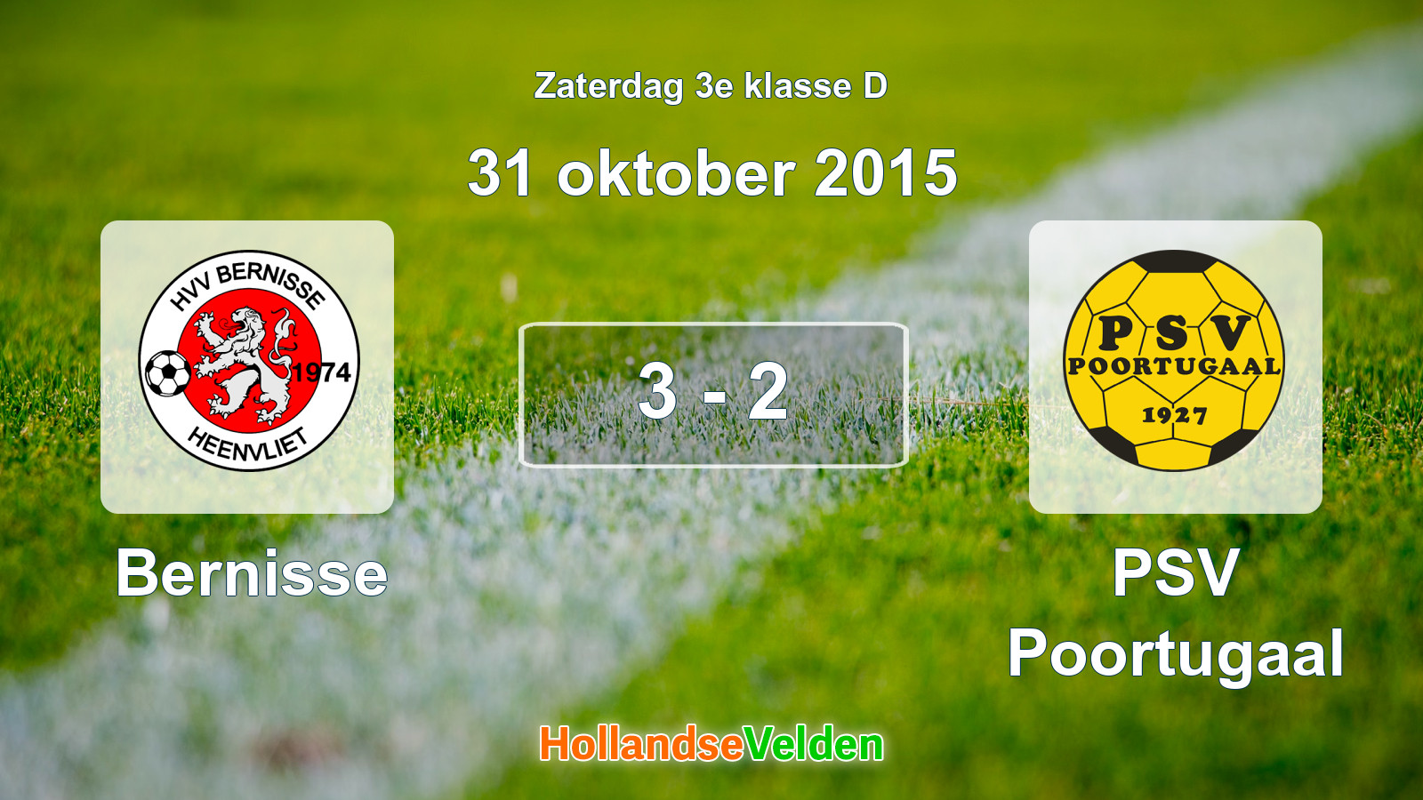 Gespeelde wedstrijd: Bernisse - PSV Poortugaal 3 - 2 (31 oktober 2015)