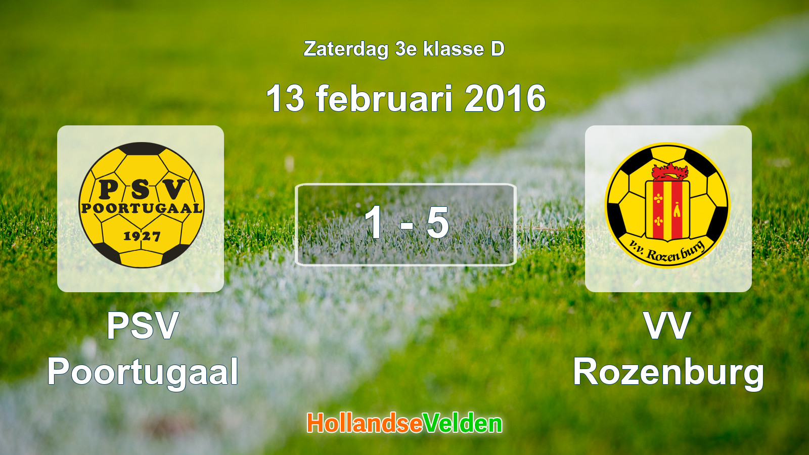 Gespeelde wedstrijd: PSV Poortugaal - VV Rozenburg 1 - 5 (13 februari 2016)