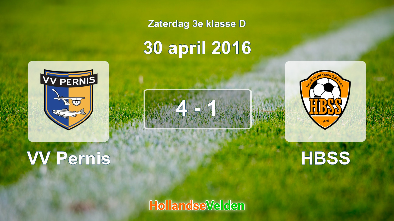 Gespeelde wedstrijd: VV Pernis - HBSS 4 - 1 (30 april 2016)