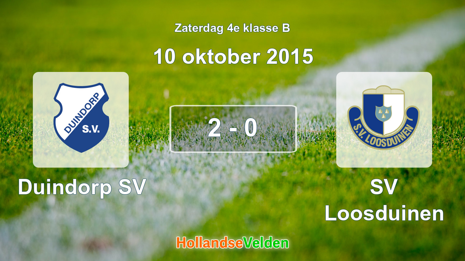Gespeelde wedstrijd: Duindorp SV - SV Loosduinen 2 - 0 (10 oktober 2015)