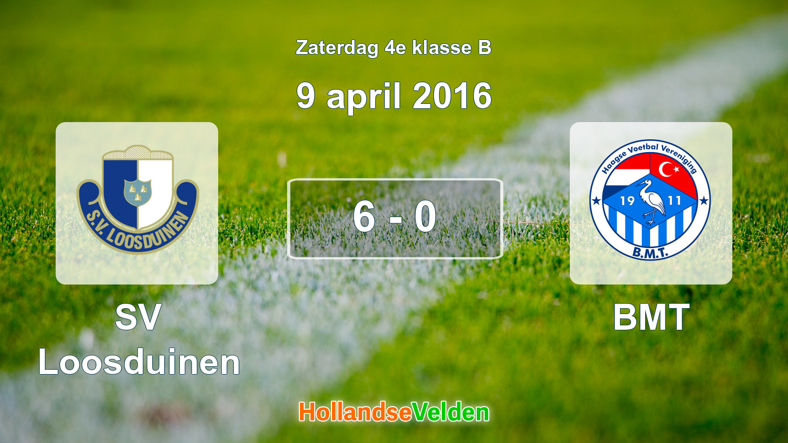 Gespeelde wedstrijd: SV Loosduinen - BMT 6 - 0 (9 april 2016)