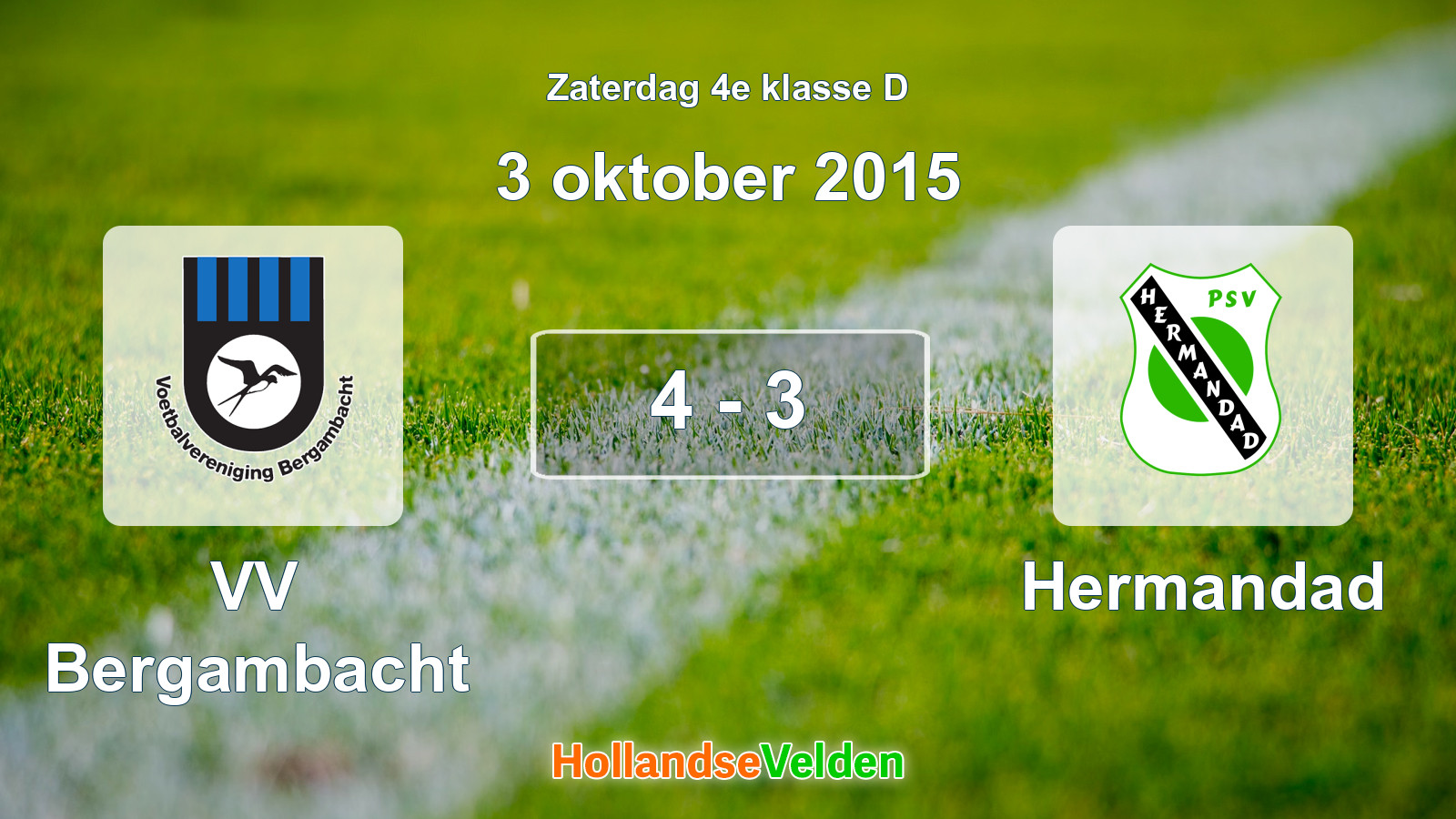 Gespeelde wedstrijd: VV Bergambacht - Hermandad 4 - 3 (3 oktober 2015)