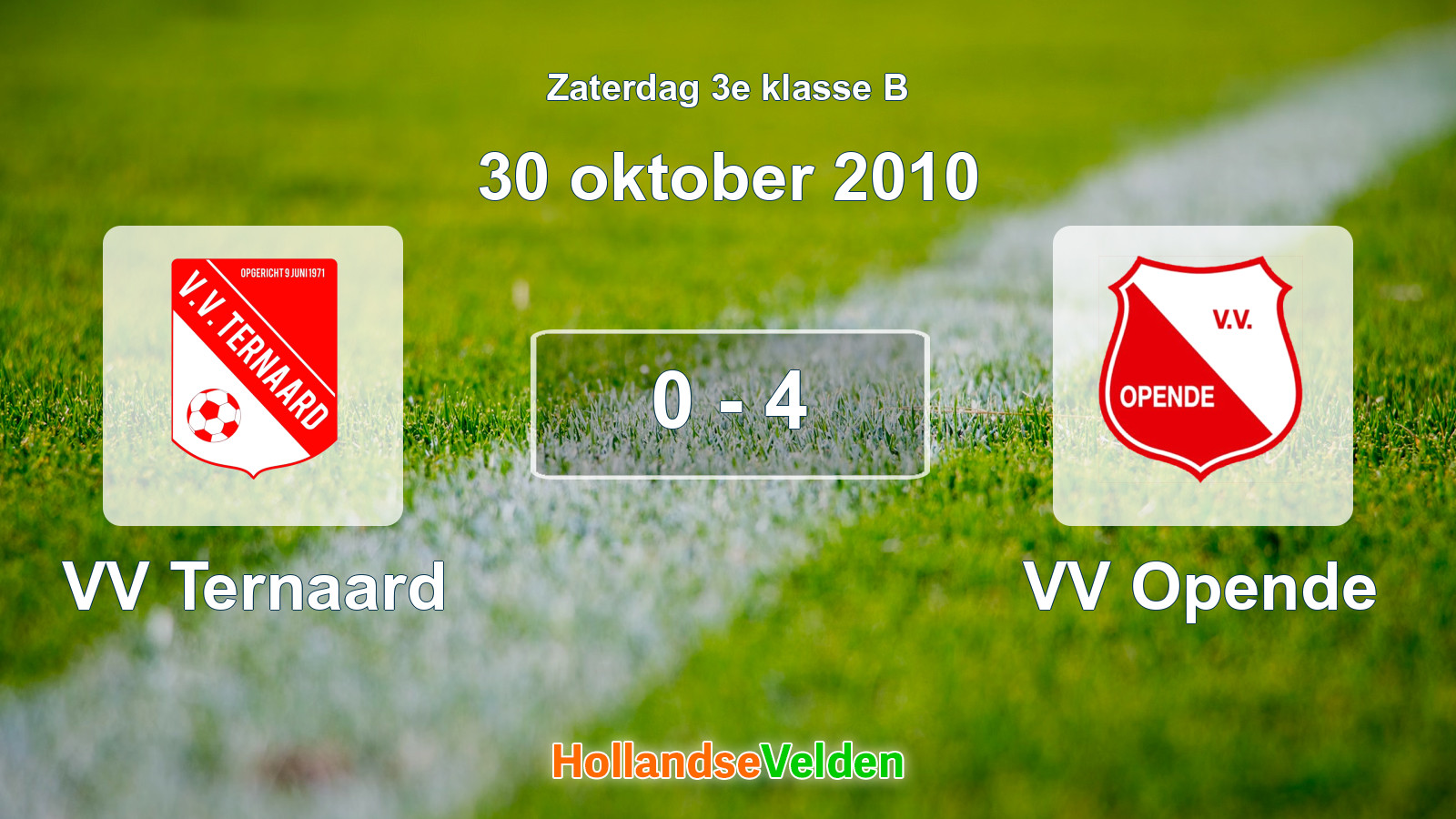 Gespeelde wedstrijd: VV Ternaard - VV Opende 0 - 4 (30 oktober 2010)