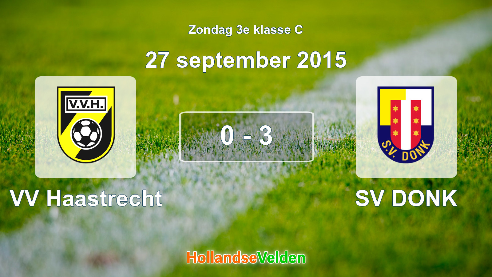 Gespeelde wedstrijd: VV Haastrecht - SV DONK 0 - 3 (27 september 2015)