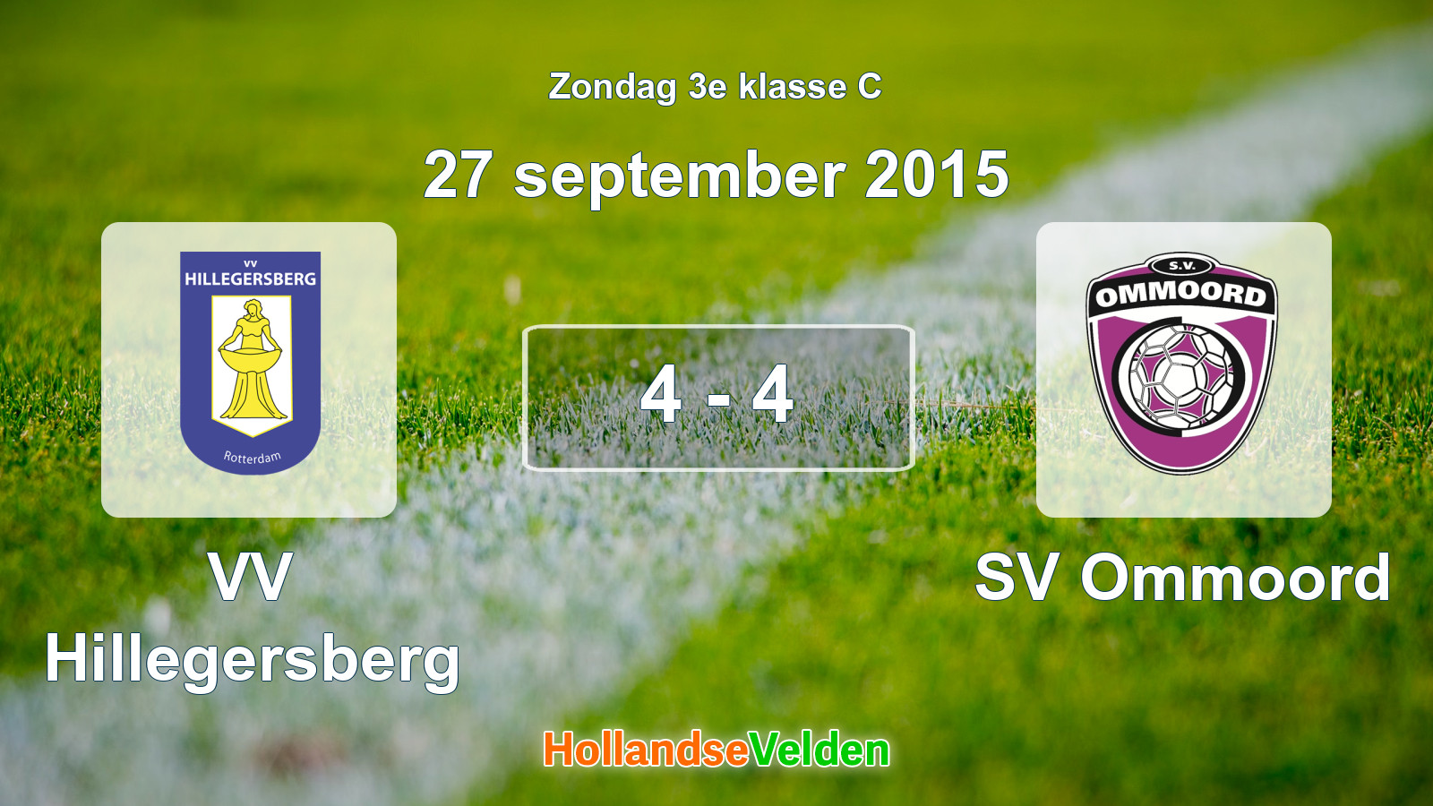 Gespeelde wedstrijd: VV Hillegersberg - SV Ommoord 4 - 4 (27 september 2015)