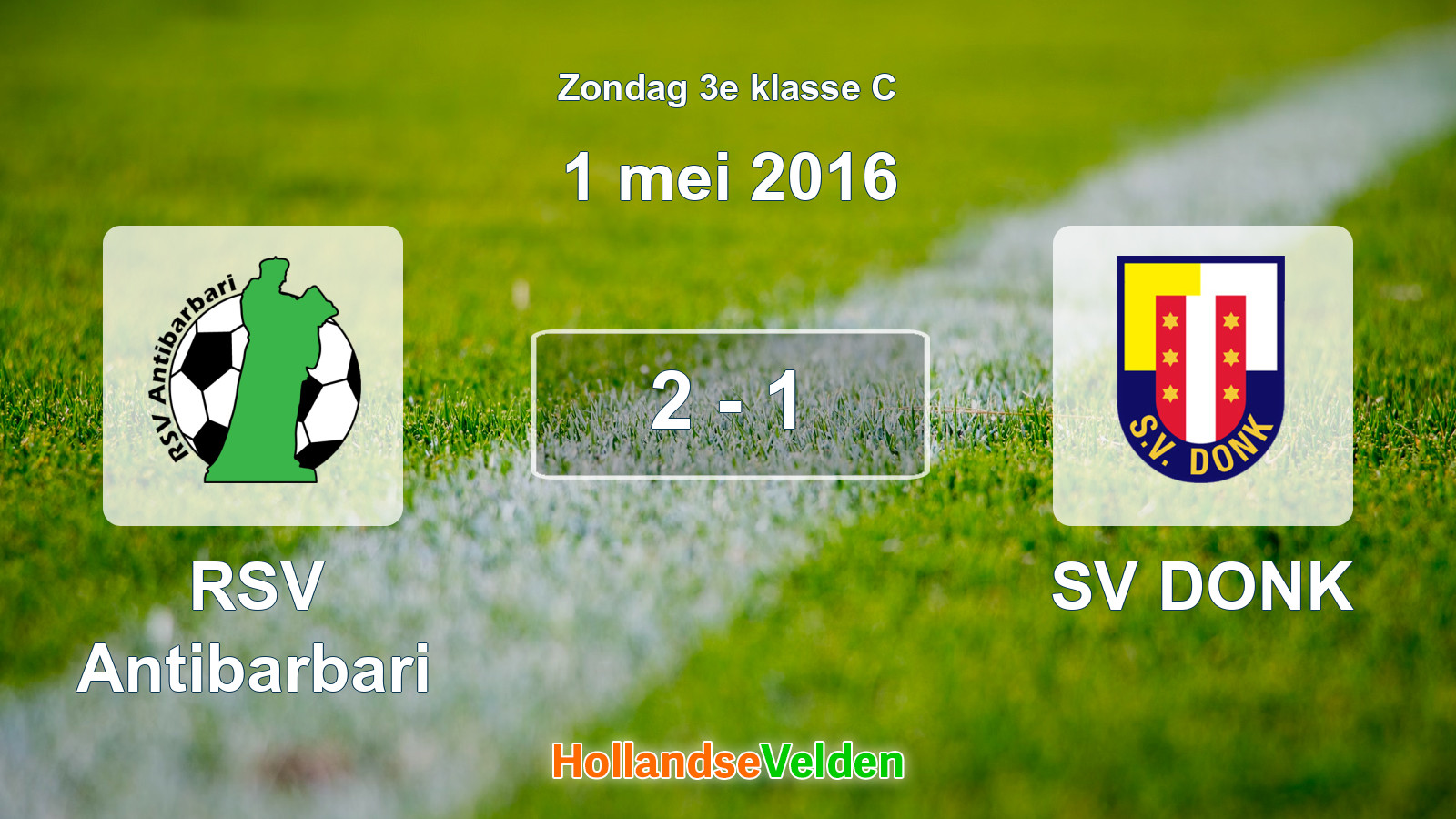 Gespeelde wedstrijd: RSV Antibarbari - SV DONK 2 - 1 (1 mei 2016)