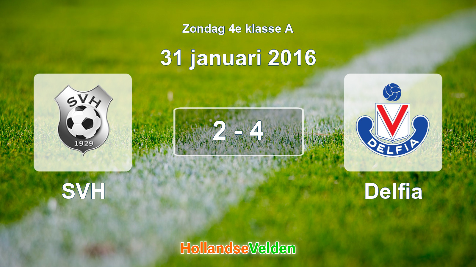 Gespeelde wedstrijd: SVH - Delfia 2 - 4 (31 januari 2016)