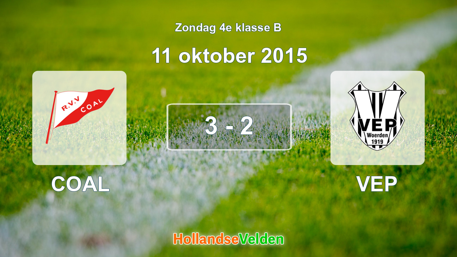 Gespeelde wedstrijd: COAL - VEP 3 - 2 (11 oktober 2015)
