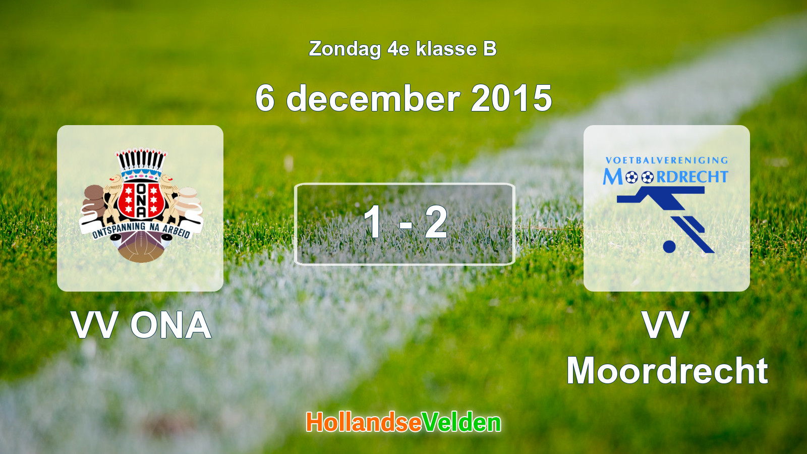 Gespeelde wedstrijd: VV ONA - VV Moordrecht 1 - 2 (6 december 2015)