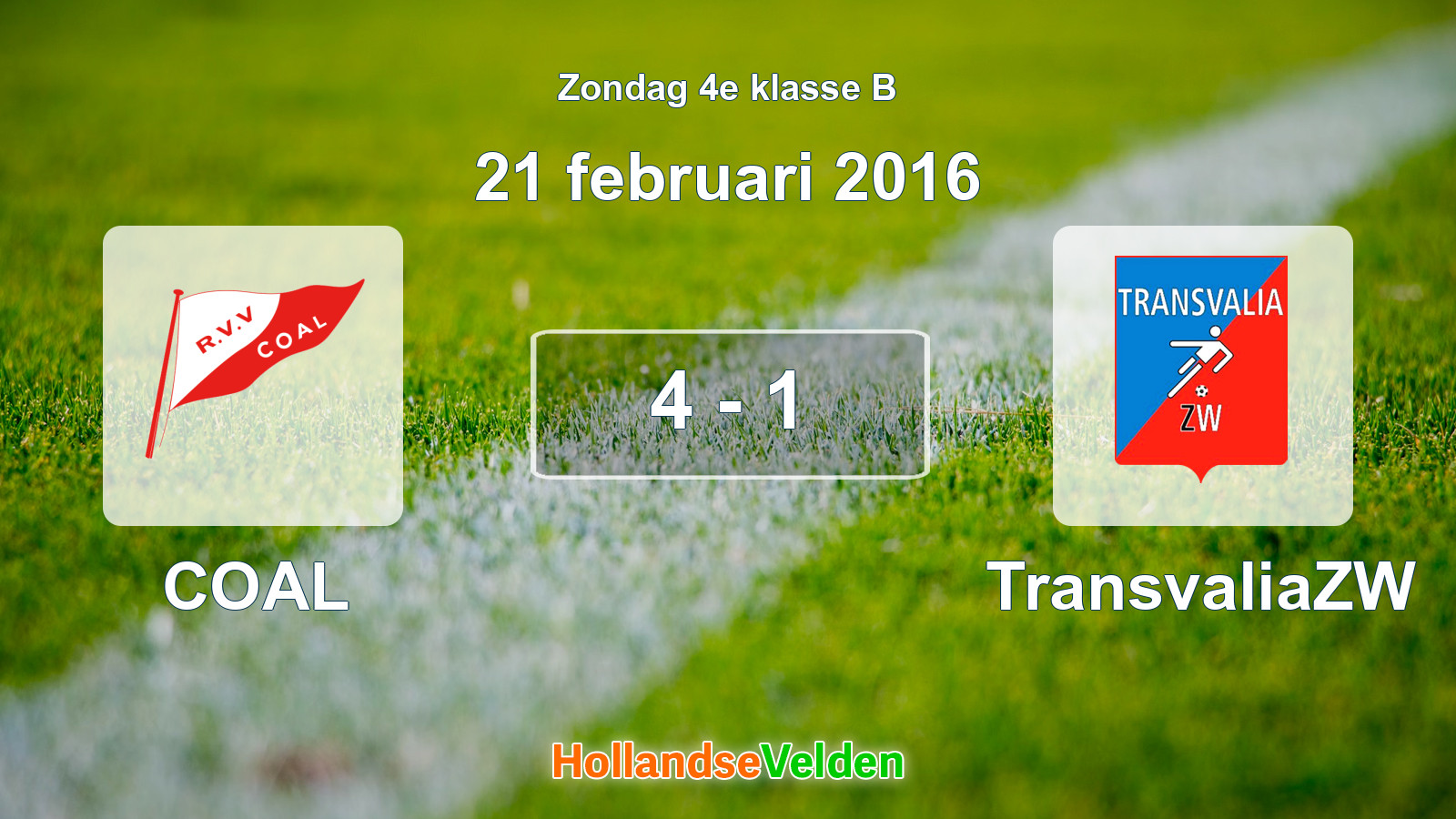 Gespeelde wedstrijd: COAL - TransvaliaZW 4 - 1 (21 februari 2016)