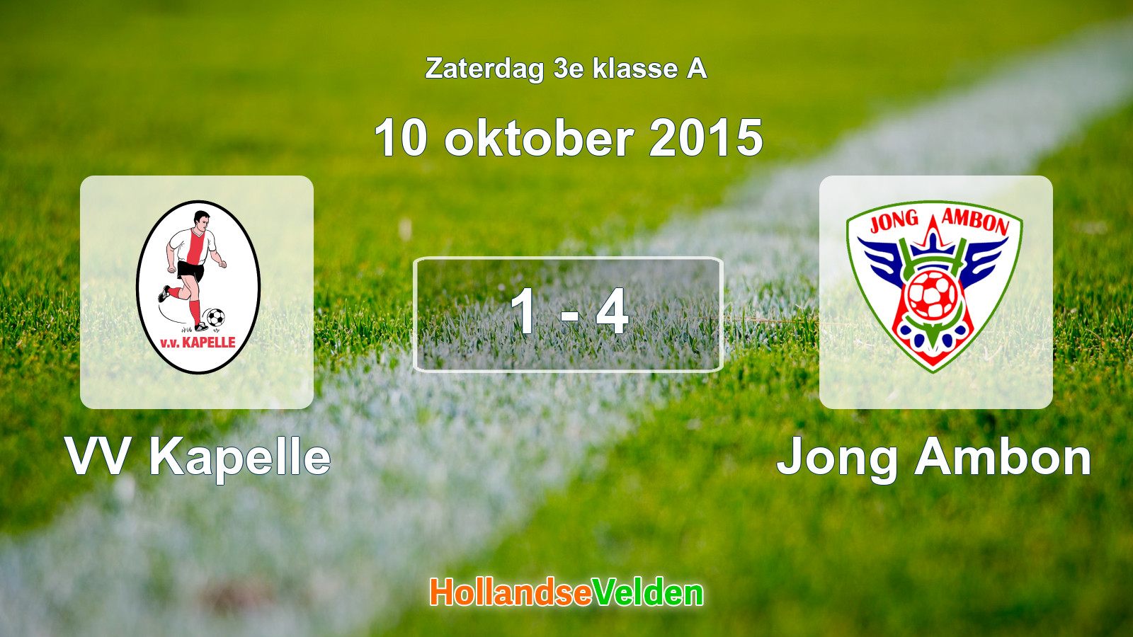 Gespeelde wedstrijd: VV Kapelle - Jong Ambon 1 - 4 (10 oktober 2015)