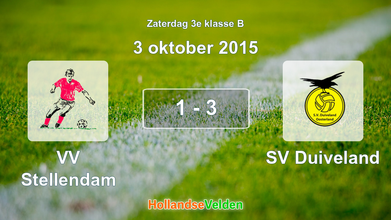 Gespeelde wedstrijd: VV Stellendam - SV Duiveland 1 - 3 (3 oktober 2015)