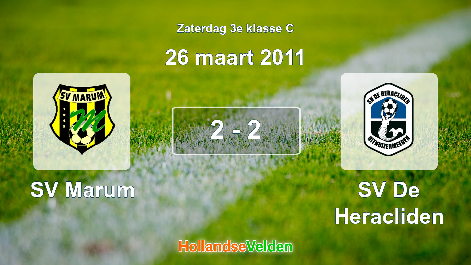 Gespeelde wedstrijd: SV Marum - SV De Heracliden 2 - 2 (26 maart 2011)