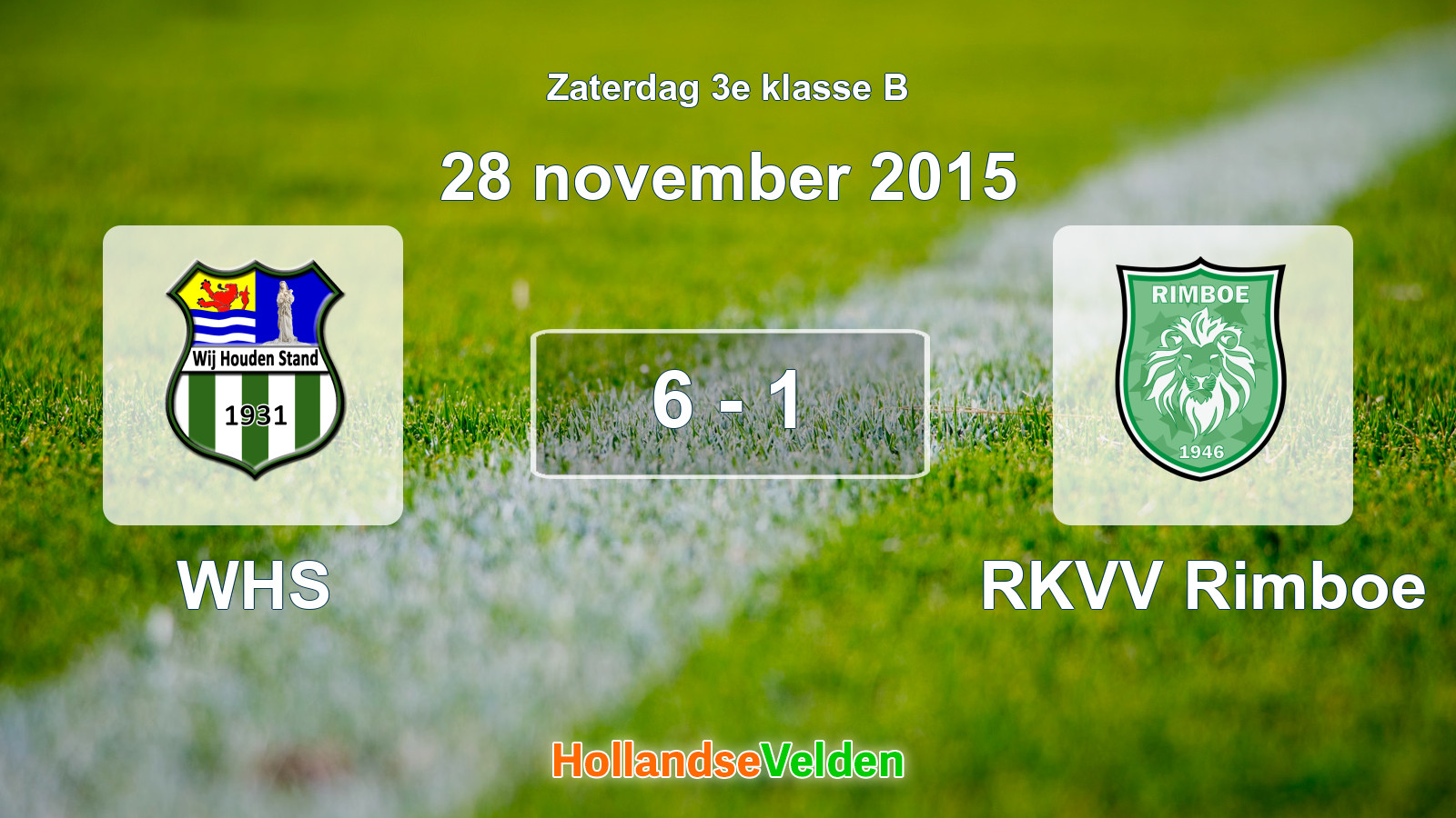 Gespeelde wedstrijd: WHS - RKVV Rimboe 6 - 1 (28 november 2015)