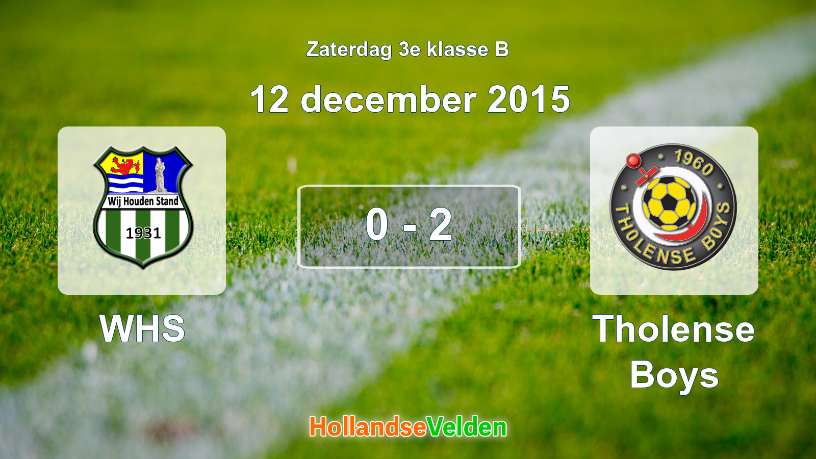 Gespeelde wedstrijd: WHS - Tholense Boys 0 - 2 (12 december 2015)