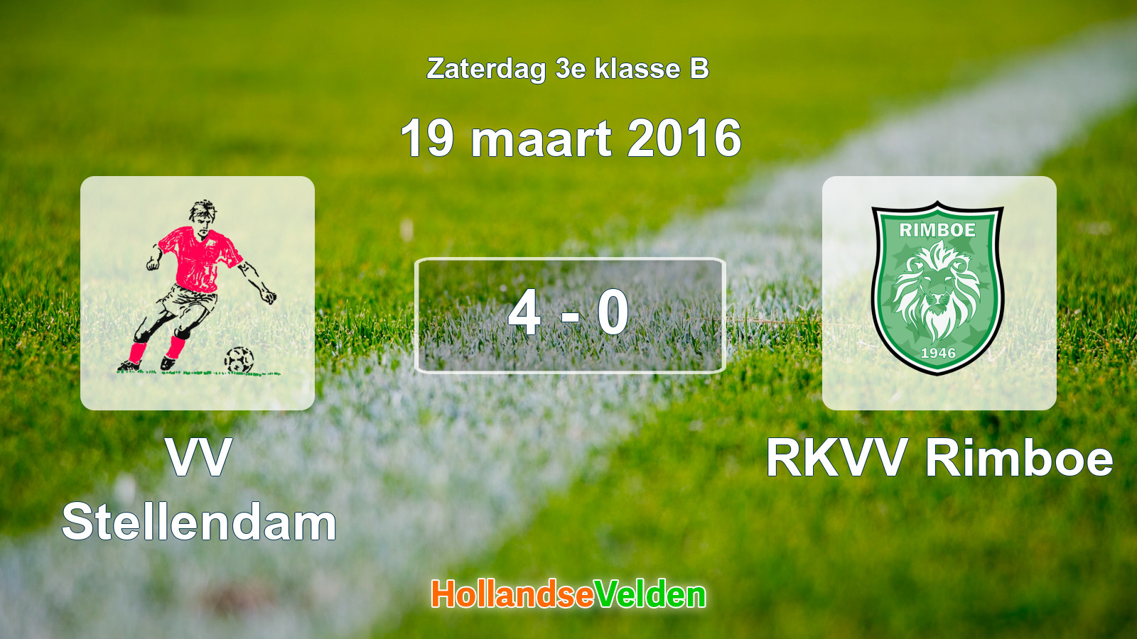 Gespeelde wedstrijd: VV Stellendam - RKVV Rimboe 4 - 0 (19 maart 2016)