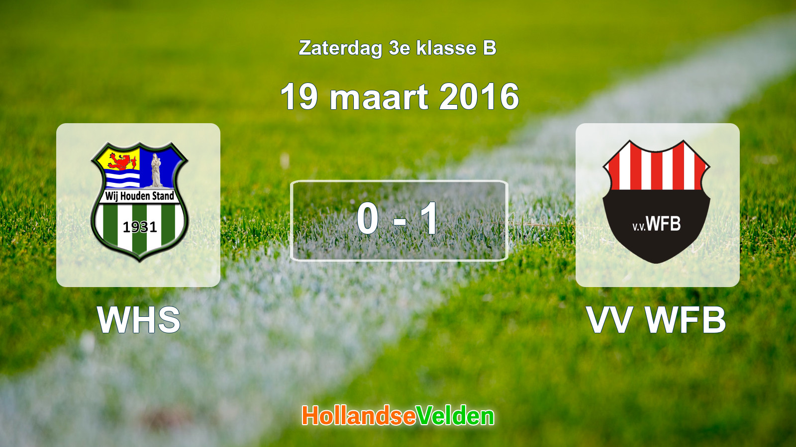 Gespeelde wedstrijd: WHS - VV WFB 0 - 1 (19 maart 2016)