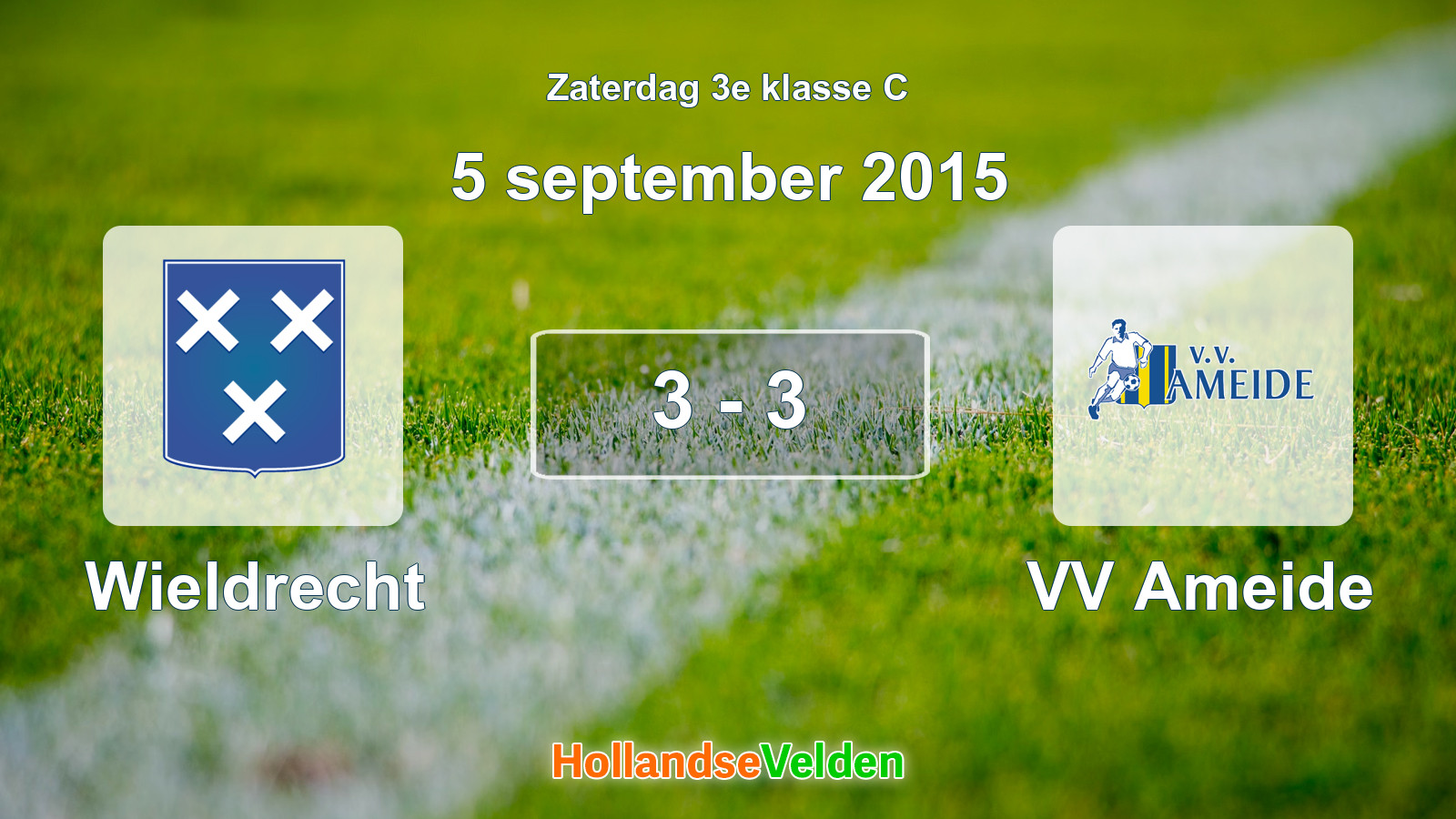 Gespeelde wedstrijd: Wieldrecht - VV Ameide 3 - 3 (5 september 2015)