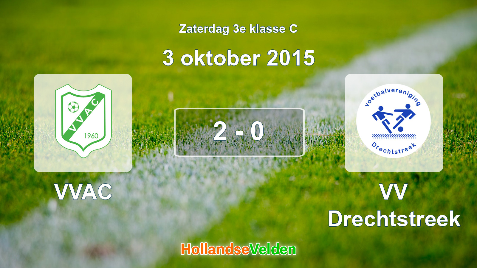 Gespeelde wedstrijd: VVAC - VV Drechtstreek 2 - 0 (3 oktober 2015)