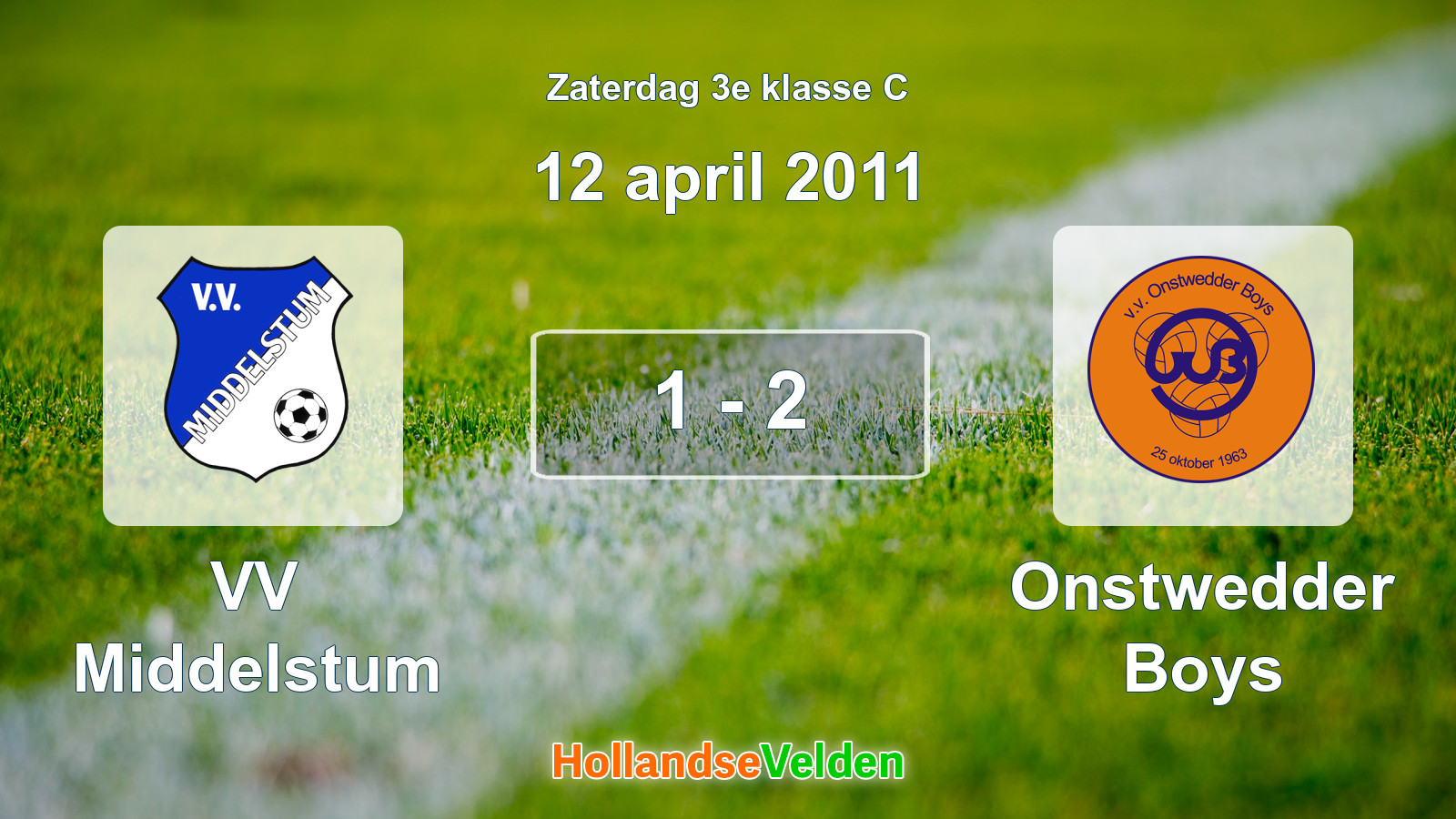 Gespeelde wedstrijd: VV Middelstum - Onstwedder Boys 1 - 2 (12 april 2011)